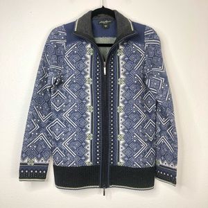 Eddie Bauer 100% merino wool full zip sweater casual spring fair islegeometric.